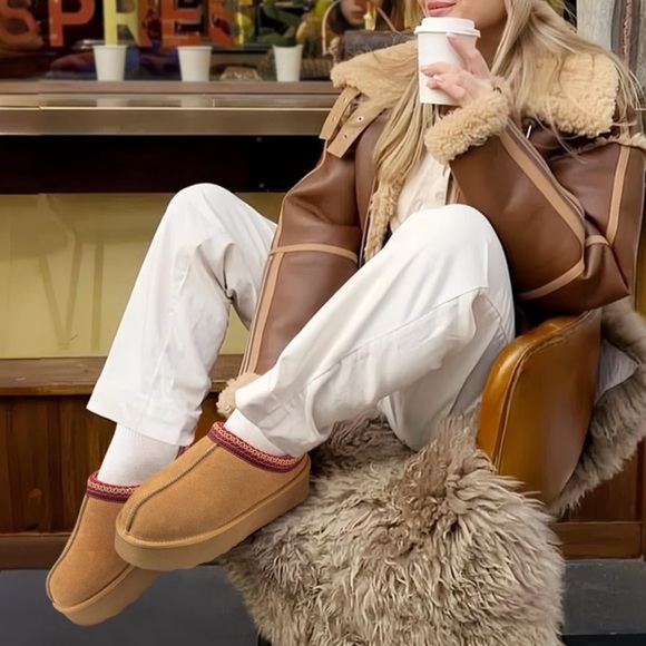 Women Tasman Slippers Platform Slipper Mini Boots Short Ankle Boot Fur Fleece - Picture 1 of 12